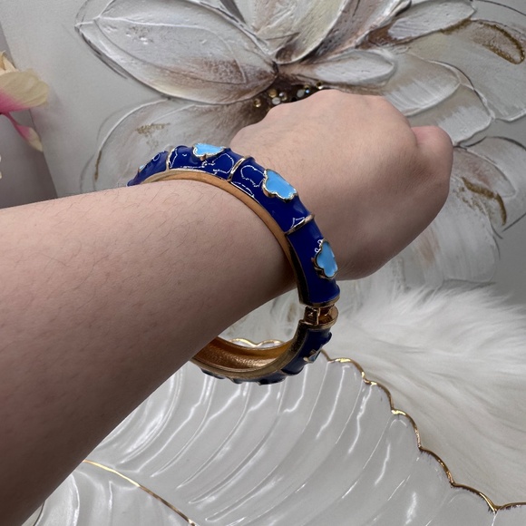 The Clarissa Enamel Cloisonne Bracelet Bangle Thick Style - Picture 5 of 6